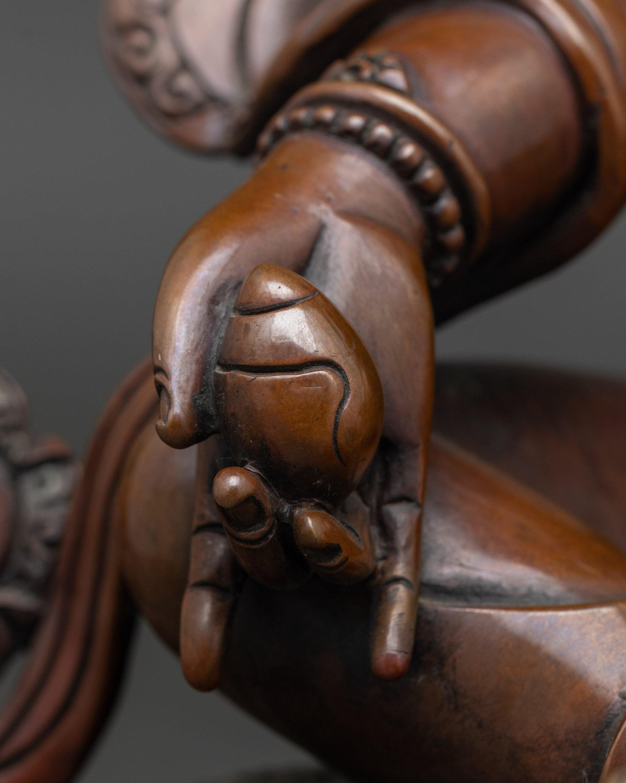 Dzambhala Statue | Chemically Oxidized Copper Buddhist Deity from Nepal