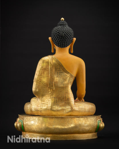 Rare Siddhartha Gautama Buddha Statue | High-Detail Gold Buddha Idol