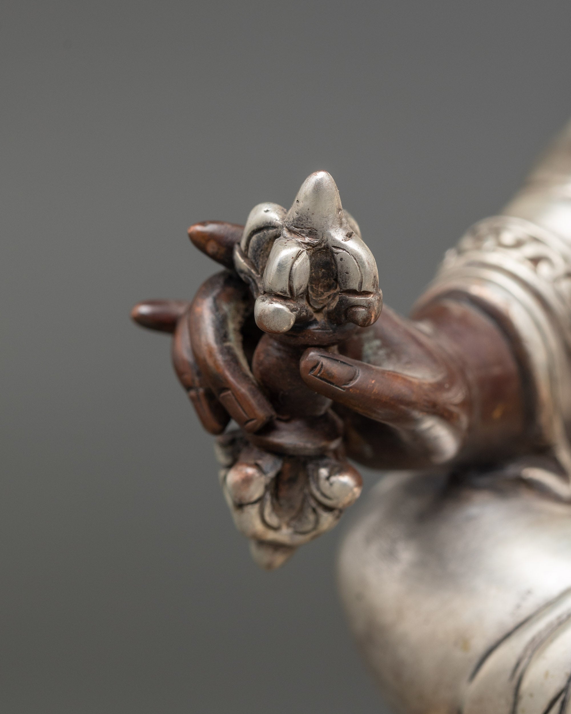 Oxidized Guru Padmasambhava Sculpture | Handicrafted Nepalese Statue