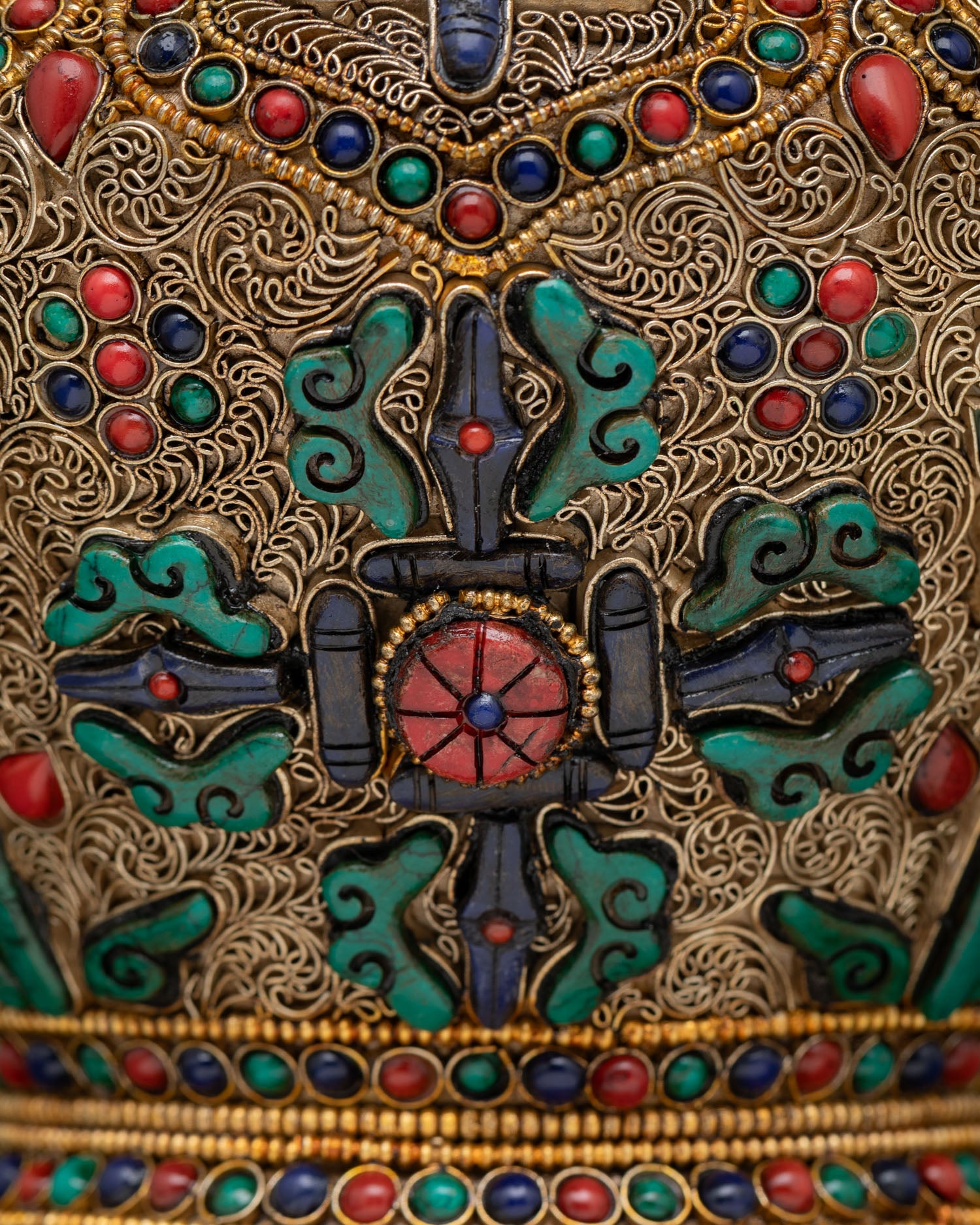 Decorated Buddhist Rice Pot | Handcrafted in Nepal