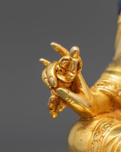 Gold Fire-Gilded Guru Padmasambhava Statue | Tibetan Buddhist Idol