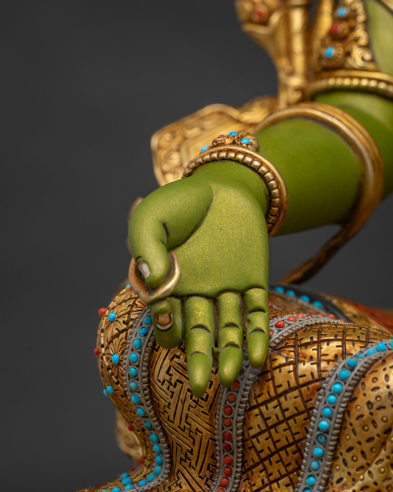 Green Tara Statue for Peace and Protection | Buddhist Deity Sculpture