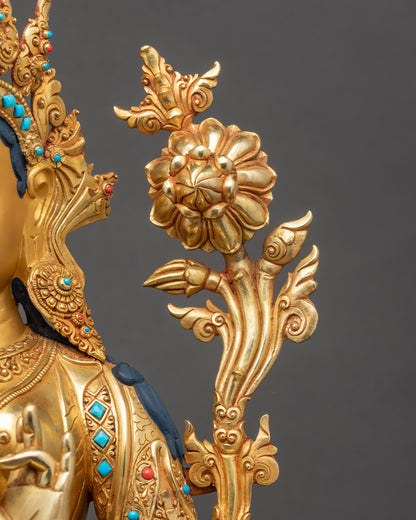 Handcrafted Green Tara Statue | Spiritual Art for Devotion & Home