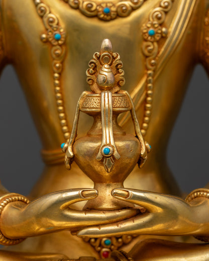Amitayus Vajrayana Sculpture | Sacred Long Life Buddha for Home Altars