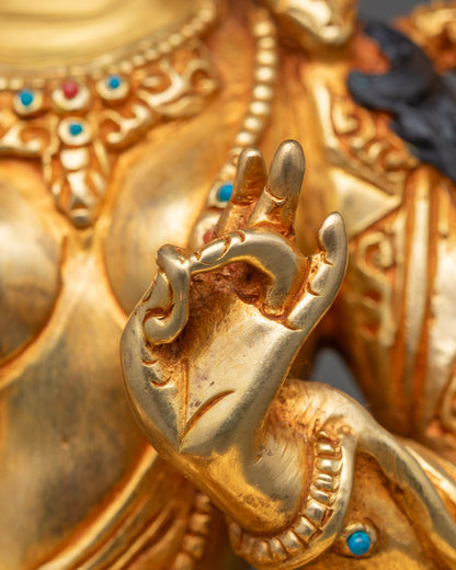 Green Tara Drolma Statue | Traditional Copper Sculpture from Nepal