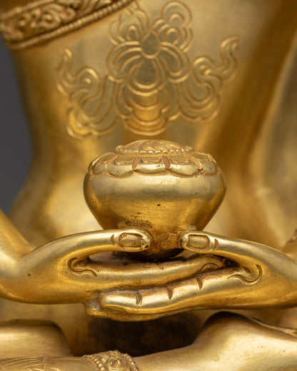 Crowned Amitabha Buddha Statue | Tibetan Sculpture for Longevity