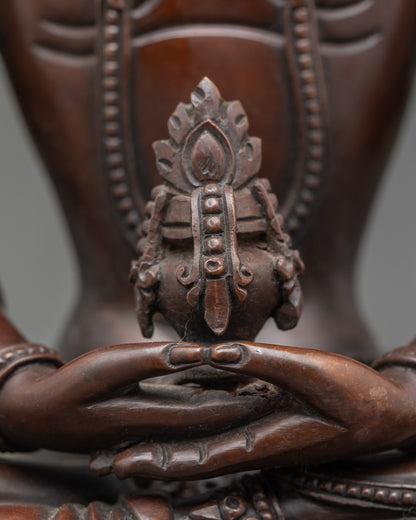 Amitayus Statue | Handcrafted Oxidized Nepalese Buddhist Copper Idol