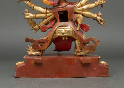Six Armed Mahakala Statue - Sacred Himalayan Protector Art