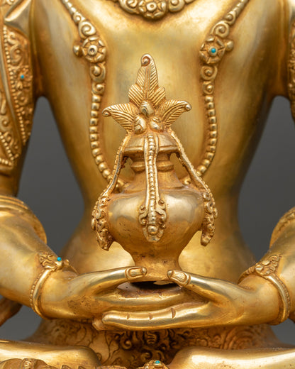 Handcrafted Amitayus Bodhisattva Statue for  Longevity and Healing