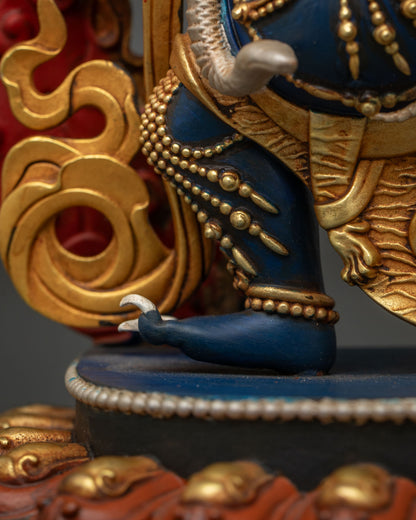 Protector Vajrapani Statue | Hand-Painted Copper Sculpture from Nepal
