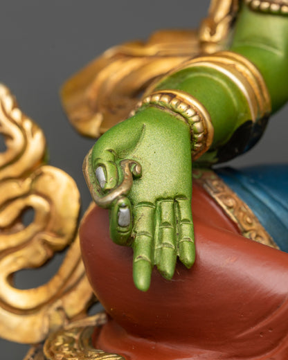 Vivid Green Tara Sculpture | Embrace Compassion and Protection