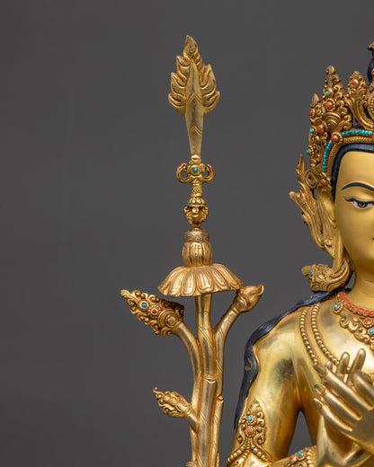 Illuminate Wisdom with Handcrafted Manjushri Statue | Nepalese Artwork