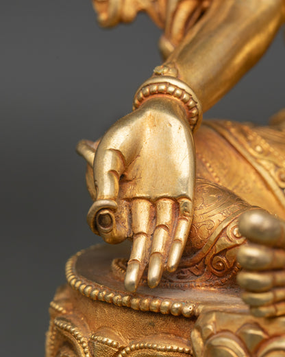 Golden Green Tara Statue – Tibetan Deity for Spiritual Guidance