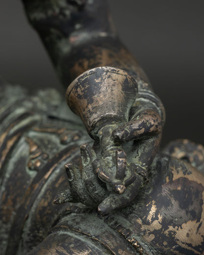 Solid Bronze Vajrasattva Statue – Tibetan Buddhist Figurine