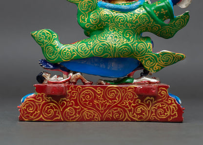 Colorful Mahakala Bernagchen Statue | Wrathful Dharma Protector