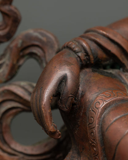 Elegant Lokeshvara Statue | Oxidized Copper Buddhist Sculpture