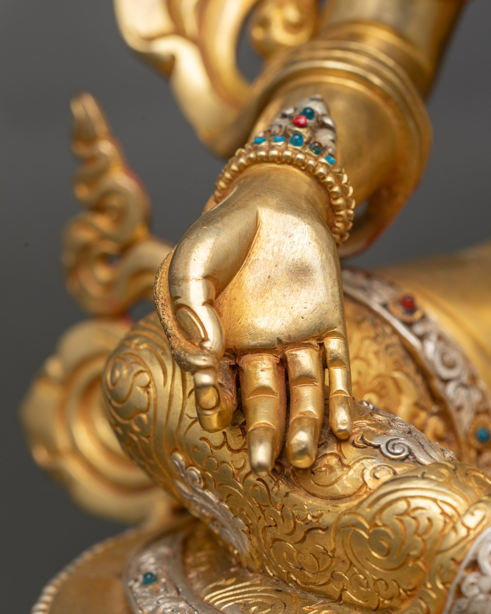 Green Tara Sculpture | Nepalese Gold Fire-Gilded Buddhist Statue
