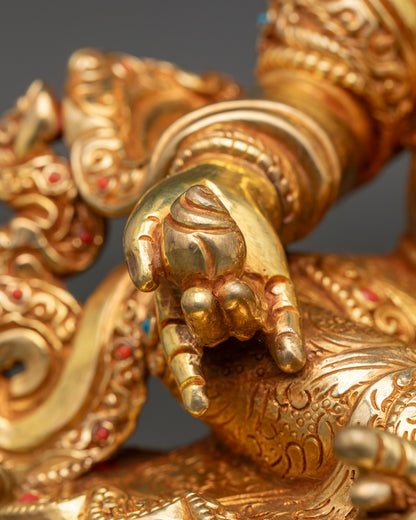 Yellow Dzambhala Statue | Wealth Deity of Abundance and Prosperity