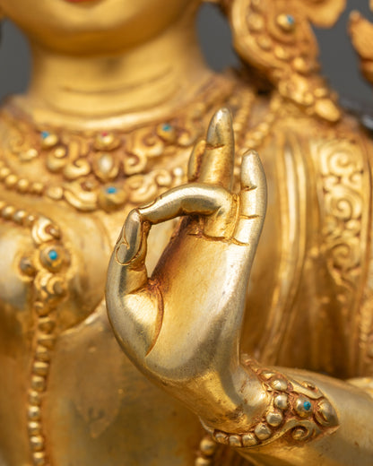 Green Tara Statue | Hand-Carved Nepalese Buddhist Art
