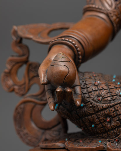 Handcrafted Yellow Dzambhala Statue – God of Wealth from Nepal