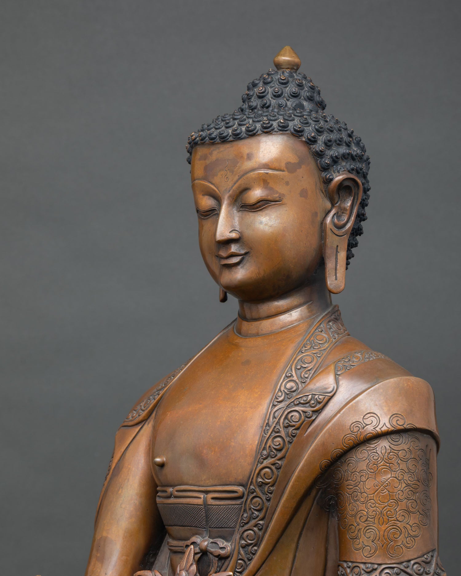21 Inch Oxidized Copper Medicine Buddha Statue from Nepal