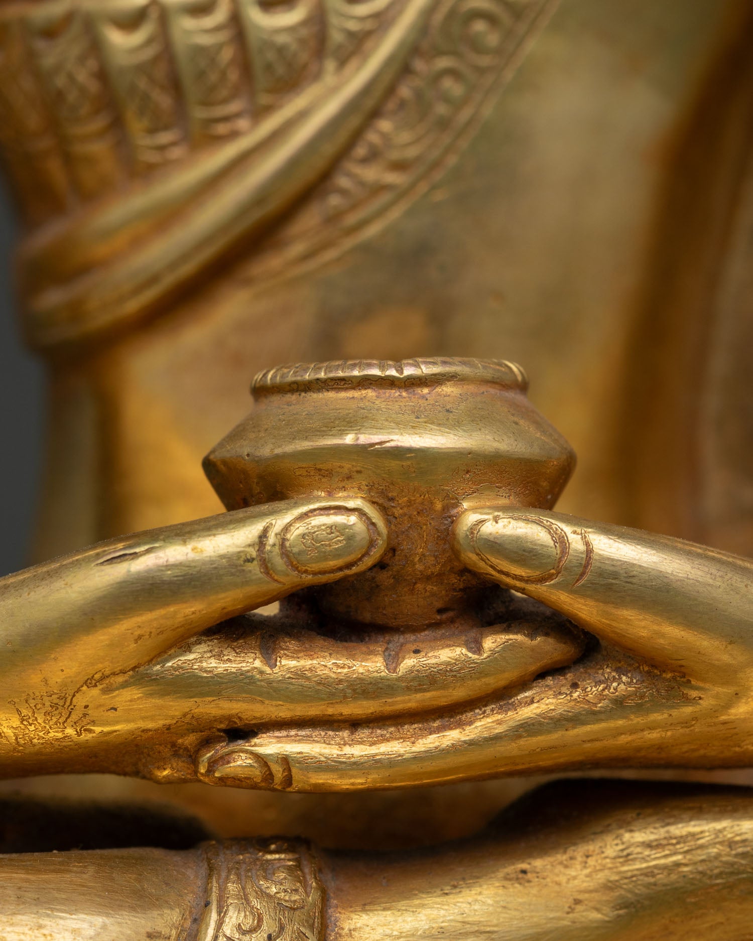 Gold Gilded Amitabha Buddha Statue | Handmade in Nepal