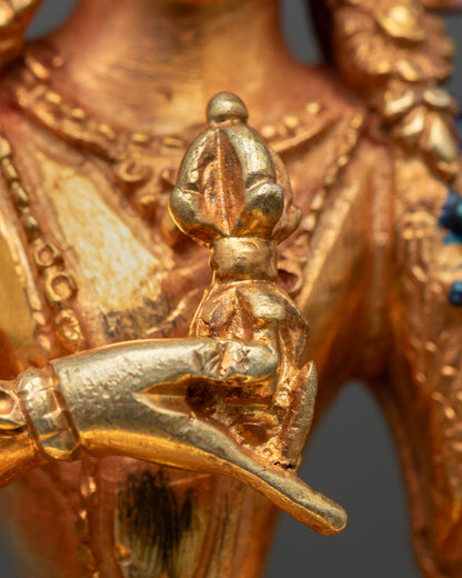 Sacred Vajrasattva Statue | Gold Fire-Gilded Buddhist Sculpture