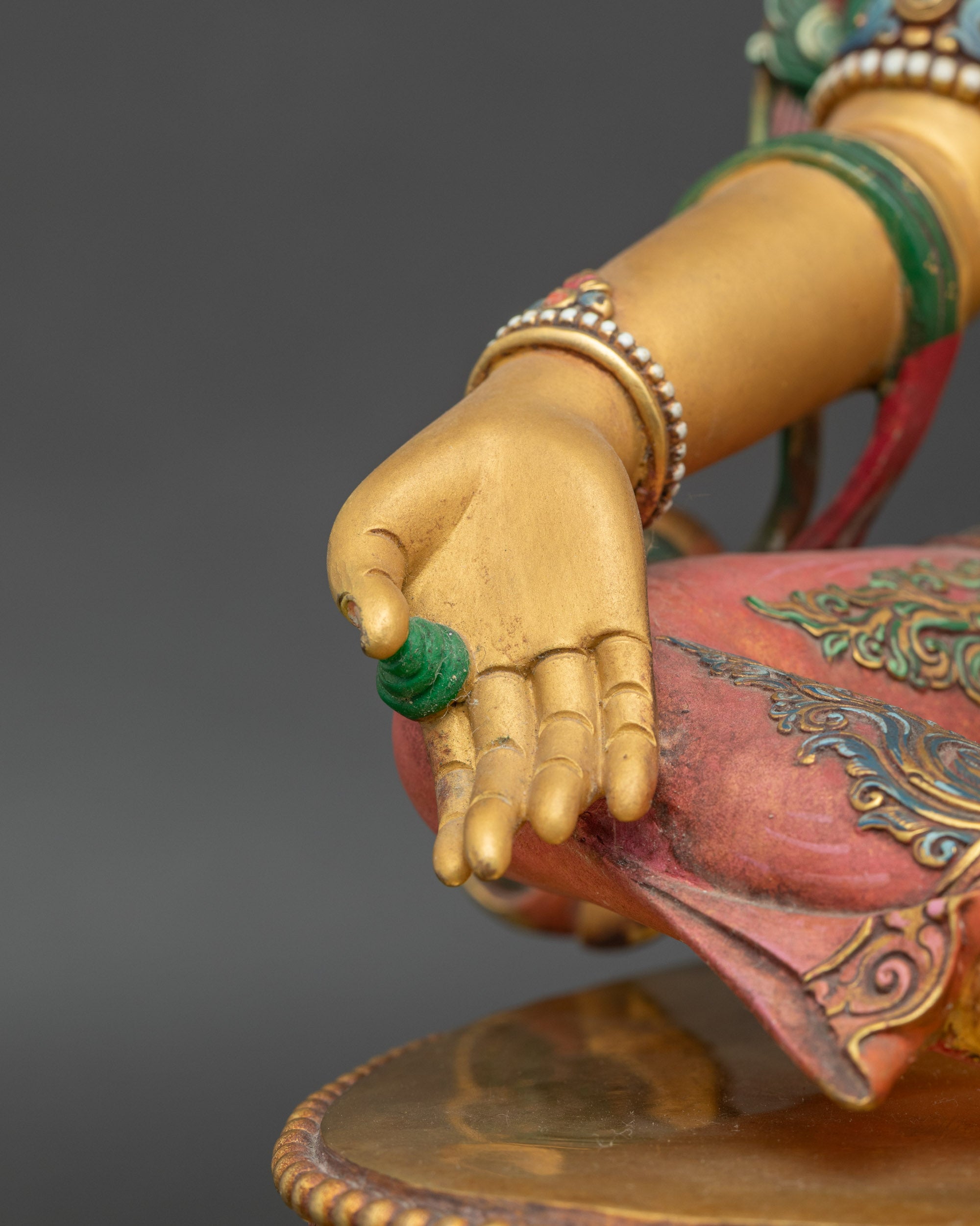 Green Tara Figurine | Lost-Wax Casted Copper Statue from Nepal