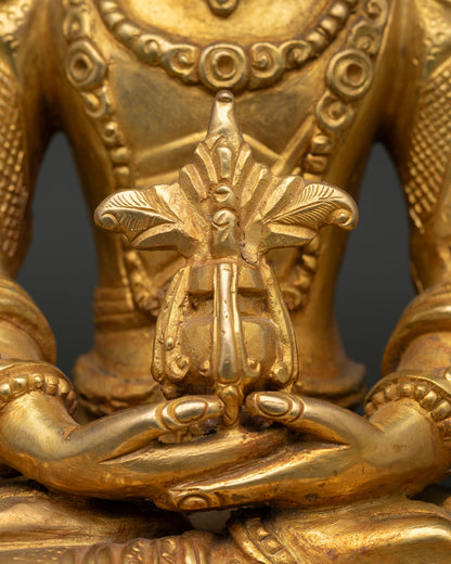 Amitayus Statue | Gold Gilded Buddhist Sculpture from Nepal