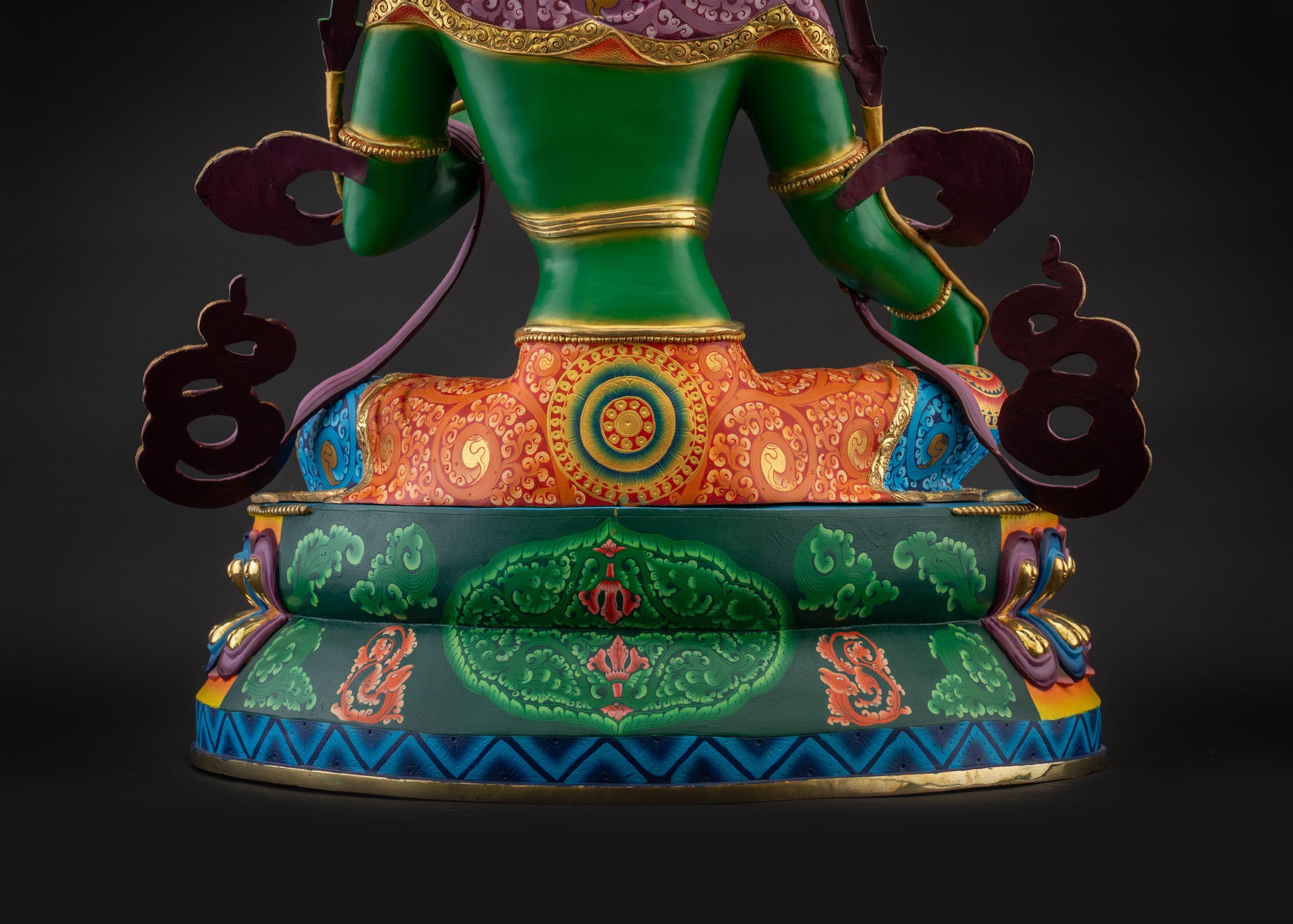 31" Vibrant Green Tara Statue | Hand-Painted Buddhist Idol for Meditation