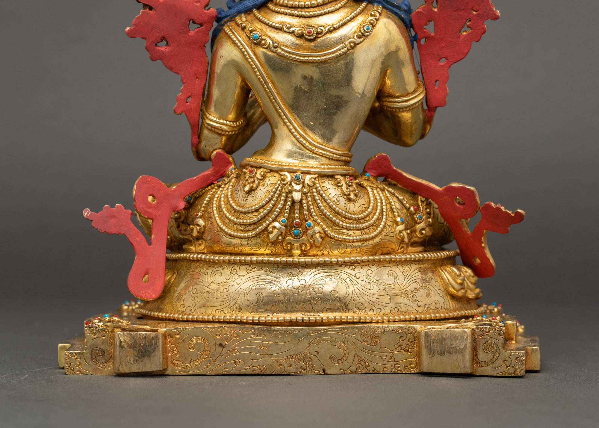 Manjushree Altar Sculpture | 24K Gold Fire-Gilded Nepalese Artwork