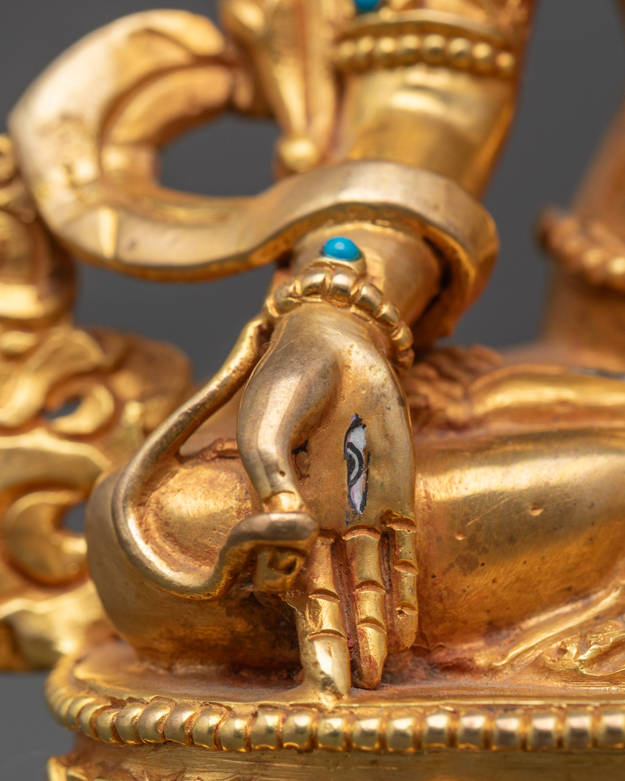 24K Gold-Gilded Face White Tara Statue | Tibetan Meditation Sculpture