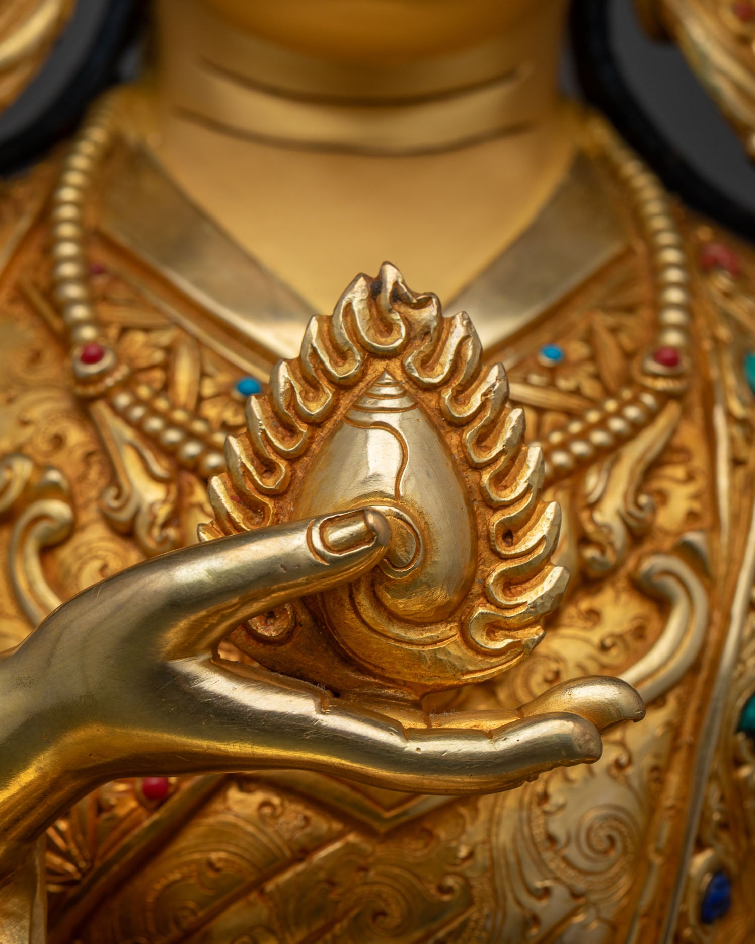 Guru Norlha Statue | Luxuriously Gold Fire-Gilded Copper Sculpture