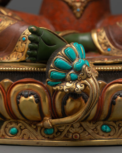 Hand-painted Serene Green Tara Statue | Tibetan Buddhist Sculpture