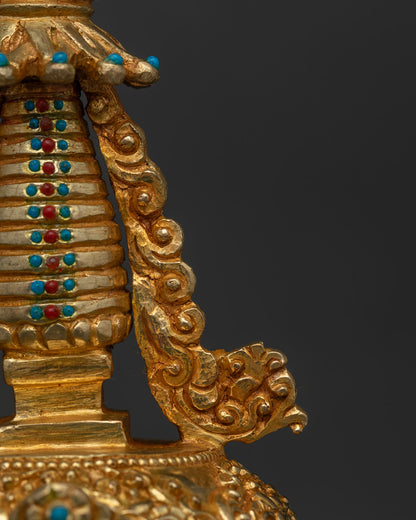 24K Gold-Plated Shakyamuni Buddha Stupa | Made in Nepal