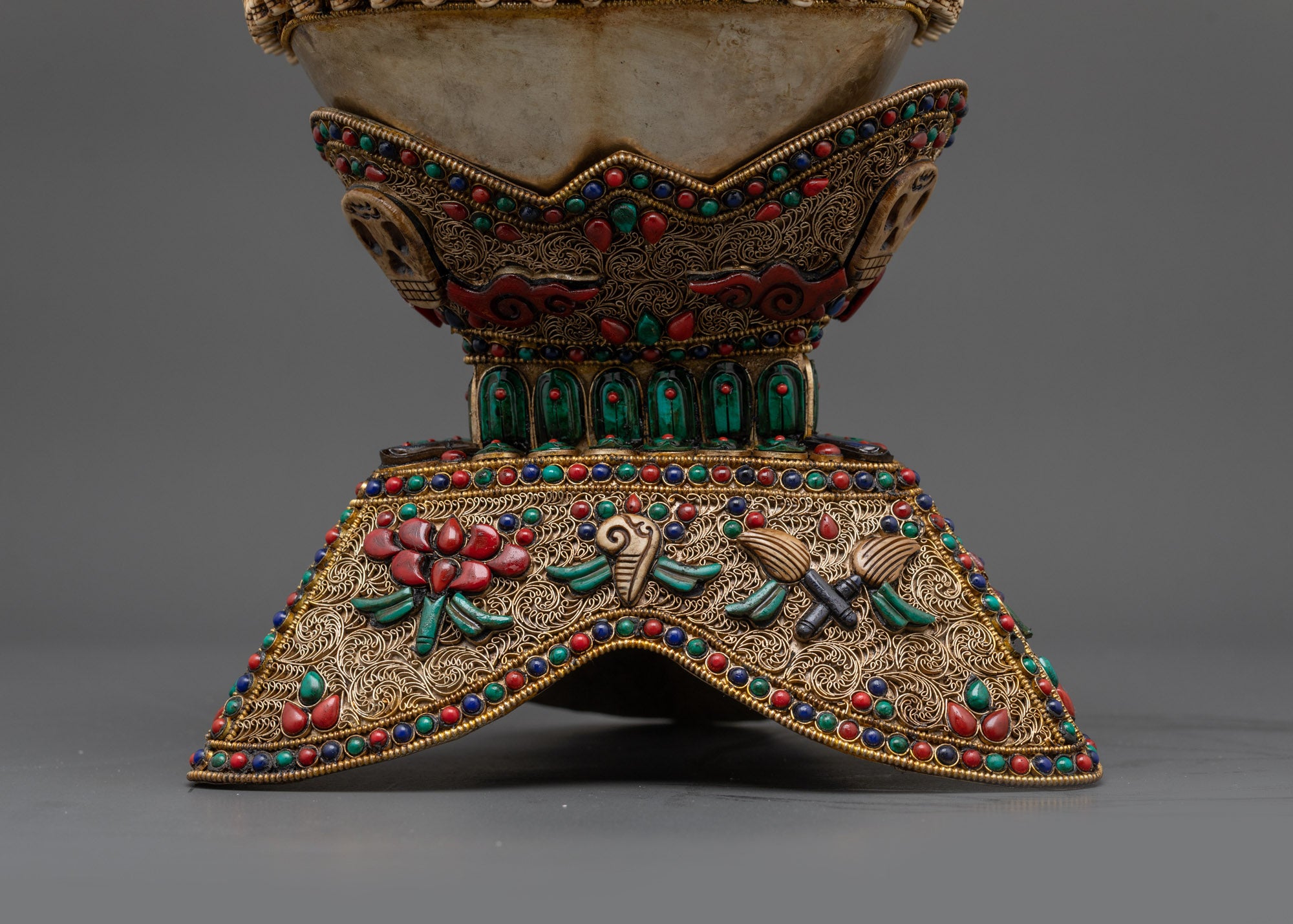 Sacred Tibetan Ritual Kapala Set | Handcrafted Skull Cups for Vajrayana