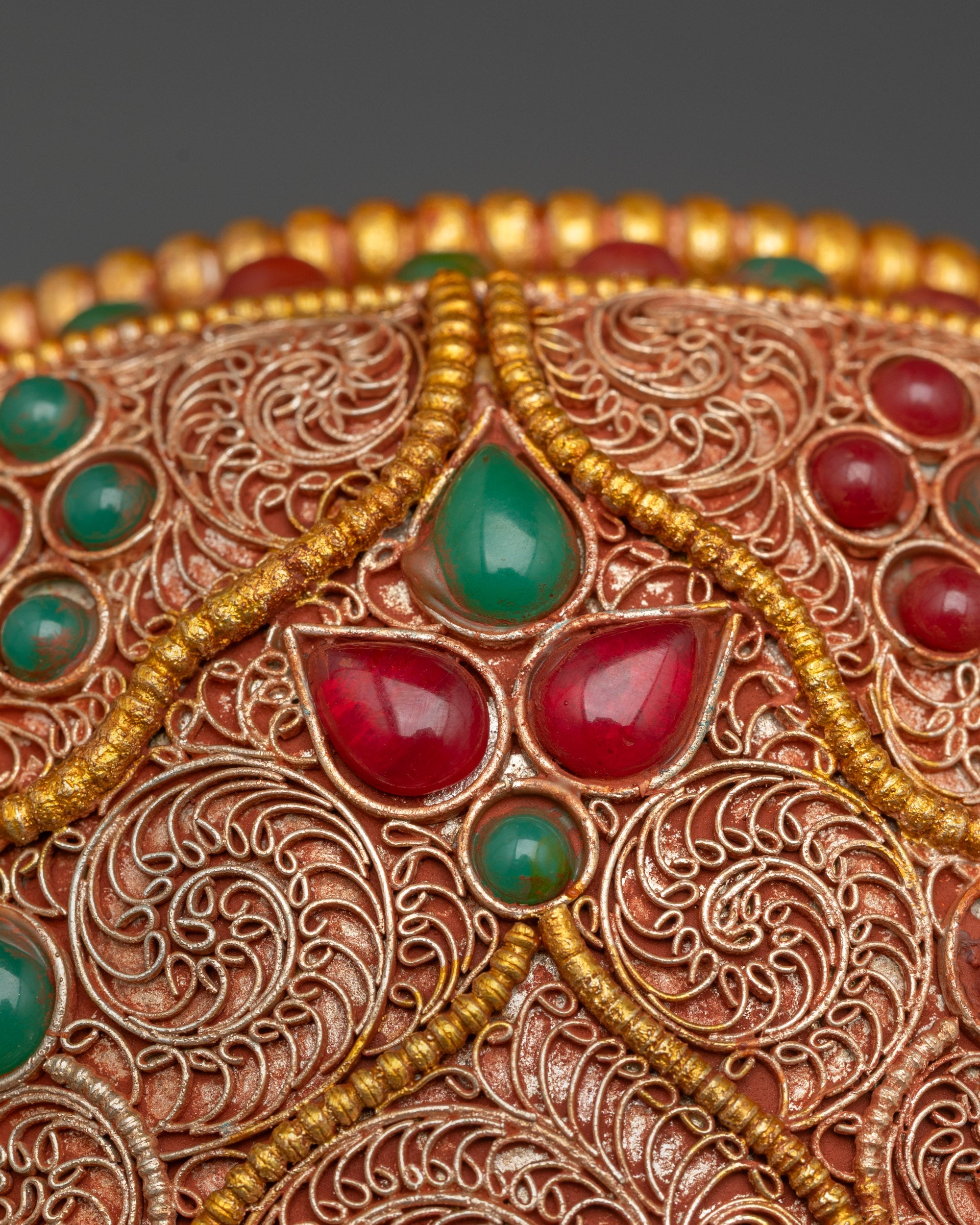 Tibetan Crockpot | Artisan-Crafted Gemstone Ritual Vessel Nepal