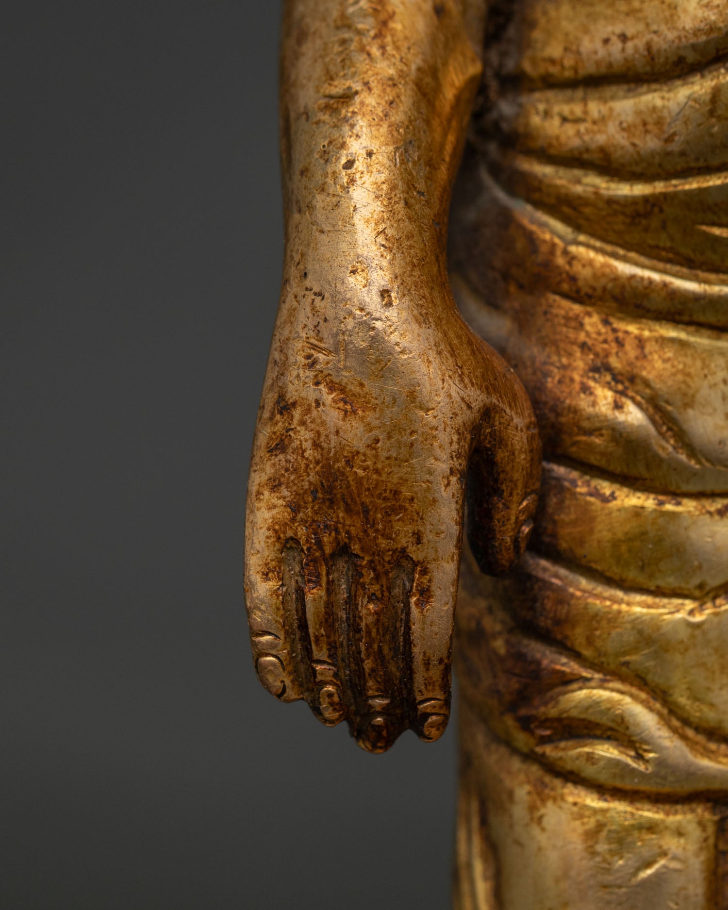 Standing Shakyamuni Buddha Statue | Nepalese Copper Sculpture