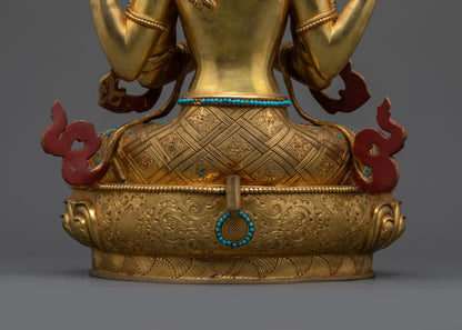 Sacred Avalokiteshvara Chenrezig Statue | Nepalese Bodhisattva Idol