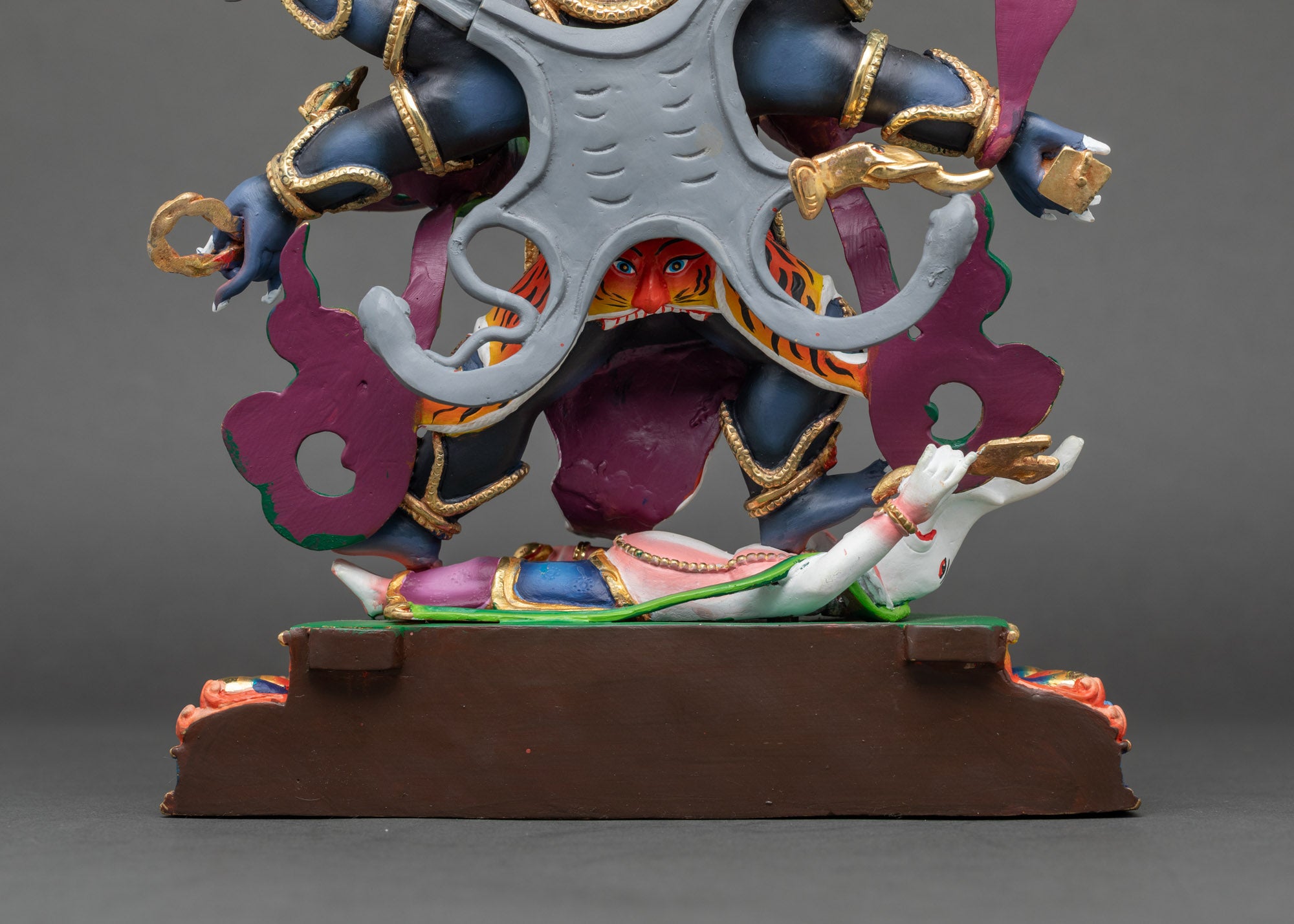 Vibrant Gonpo Chagdrugpa Statue | Fierce Guardian of the Dharma