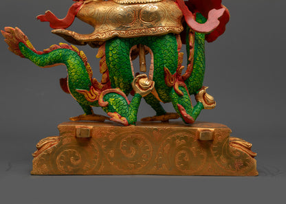 White Dzambhala Sculpture | Traditionally Hand Carved Wealth Deity