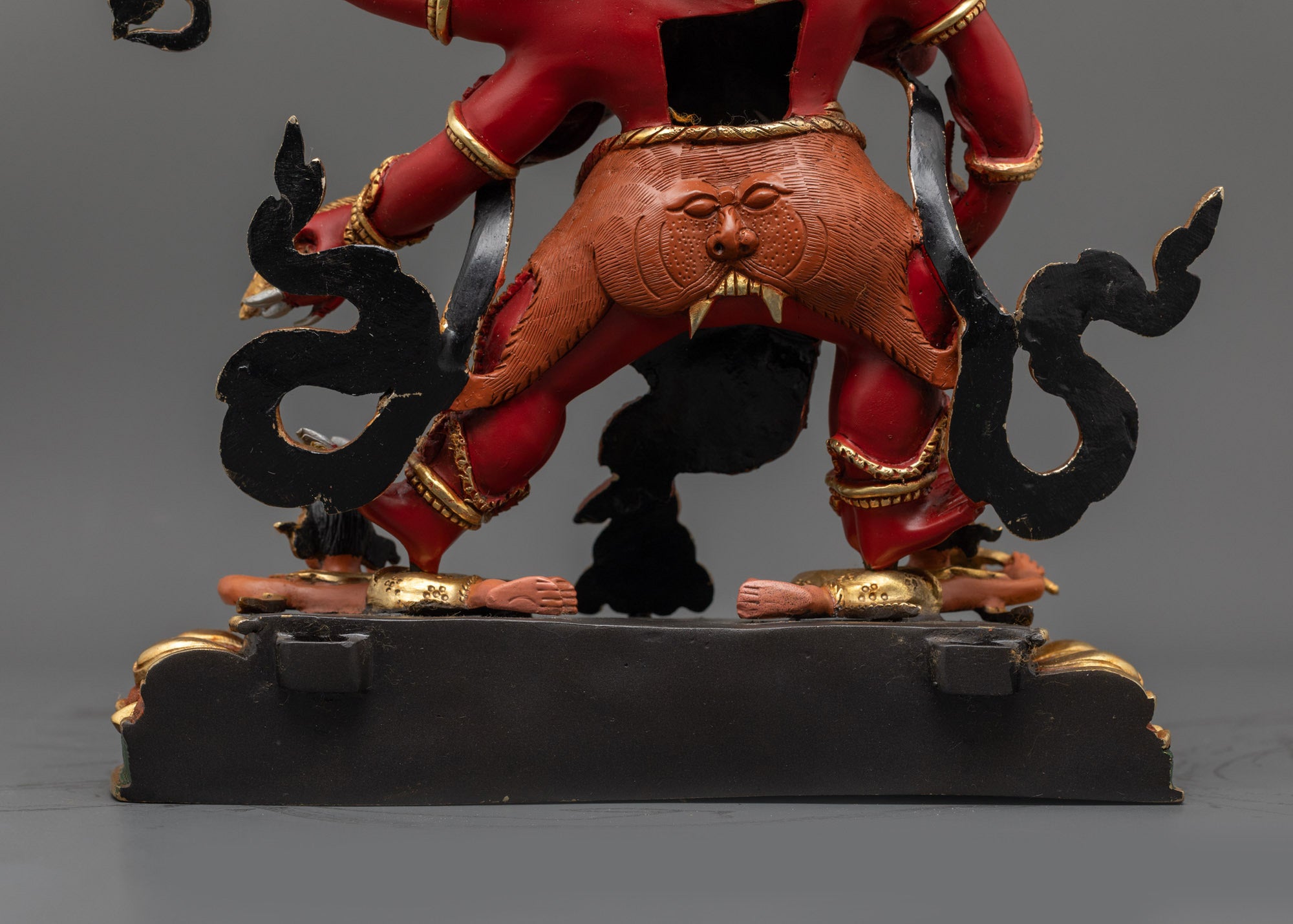 Red Dzambhala Sculpture | Handcrafted Tibetan Buddhist Wealth Deity