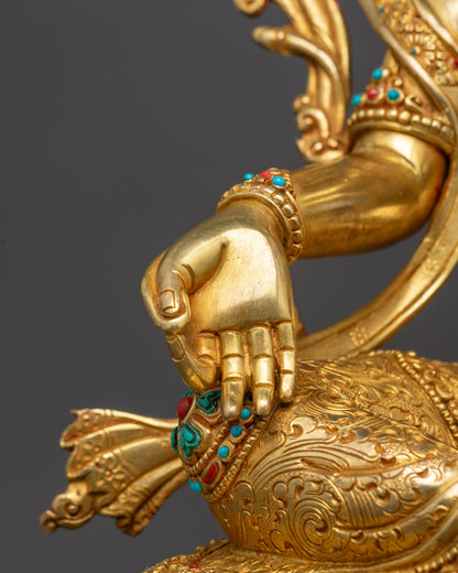 Authentic Nepalese Green Tara Sculpture | Lost-Wax Casted Artistry