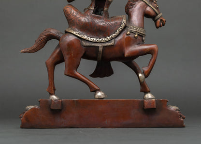 King Gesar of Ling – Oxidized Copper Buddhist Warrior Statue