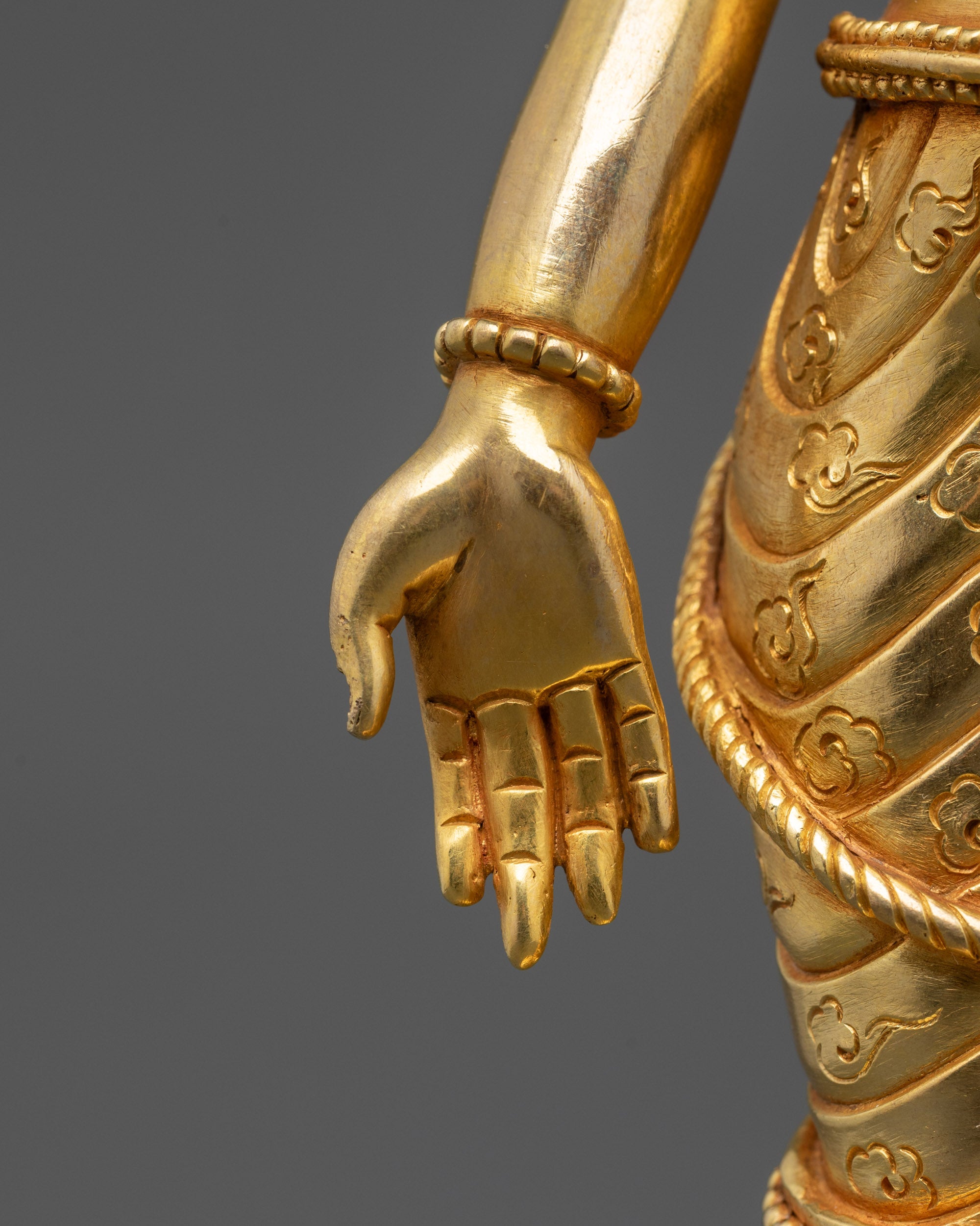 24K Fire Gold-Gilded Padmapani Statue | Avalokiteshvara for Meditation