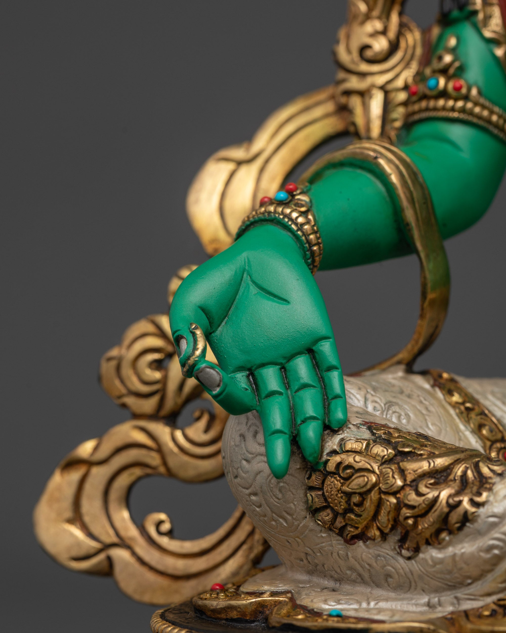 Green-Hued Mother Tara Statue | High-Quality Handcrafted Buddhist Idol