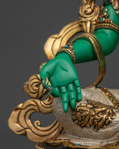 Green-Hued Mother Tara Statue | High-Quality Handcrafted Buddhist Idol