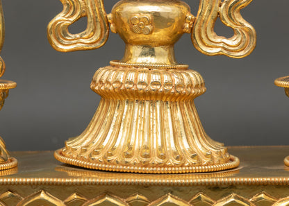 Dharma Chakra with Two Deer – Sacred Buddhist Decor from Nepal