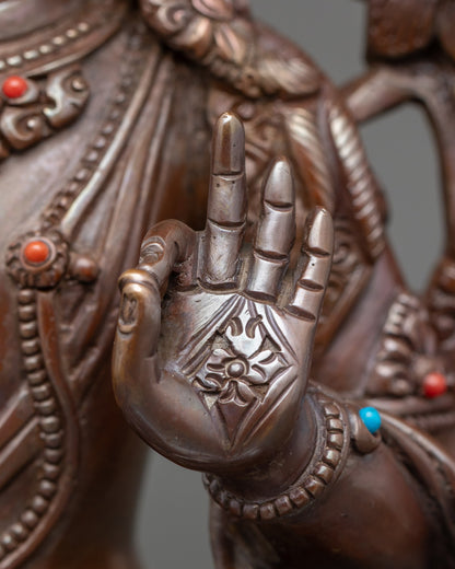 Handmade Nepalese Manjushri Statue – Symbol of Insight and Learning