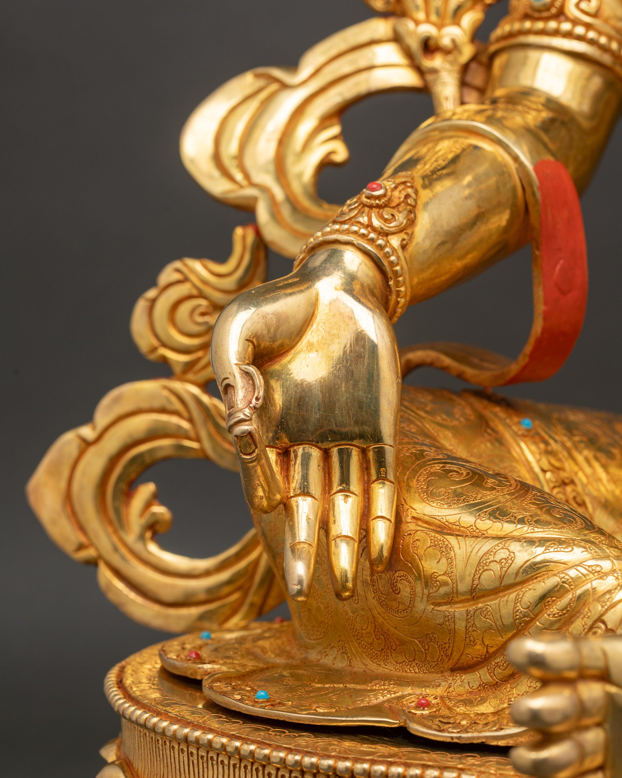 Swift Protector Green Tara Figurine | Traditional Buddhist Statue Nepal